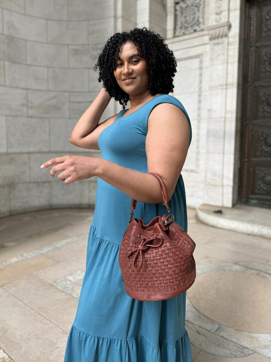 DARCY dress in Peacock Blue