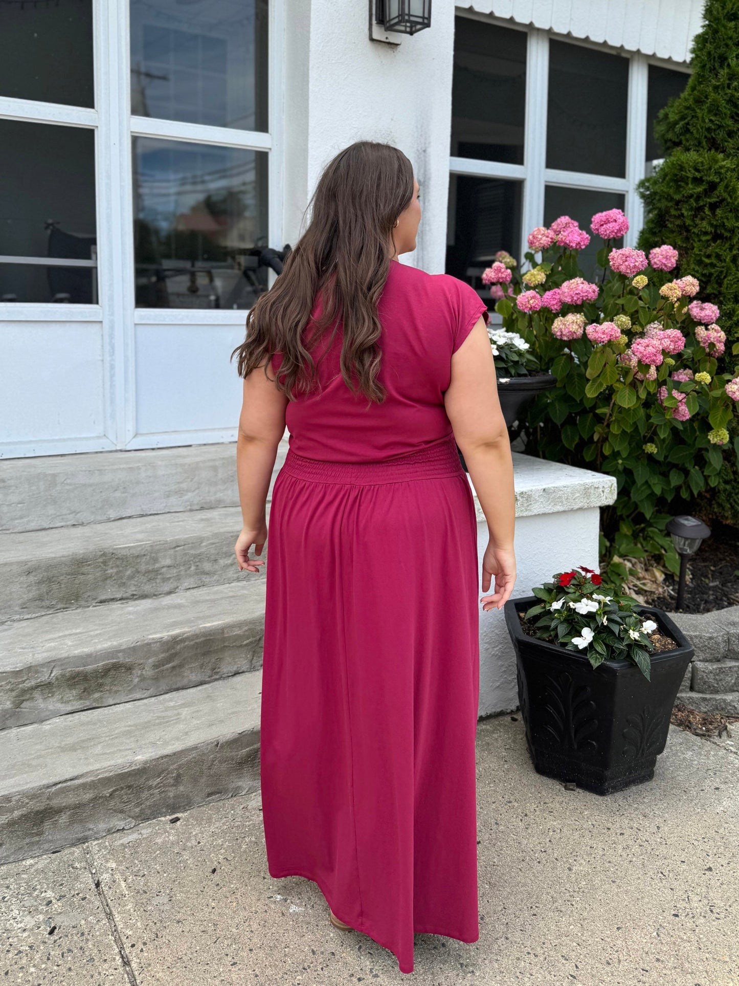 AUBREE dress in Pomegranate