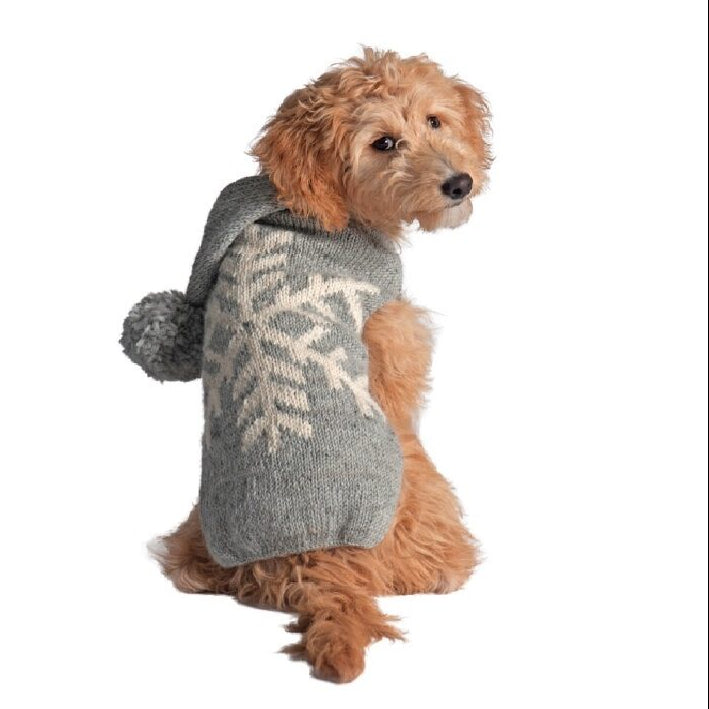 Alpaca Grey Snowflake Dog Sweater