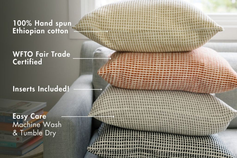 Akobo Handwoven Ethiopian Cotton Throw Pillow (Without inserts)