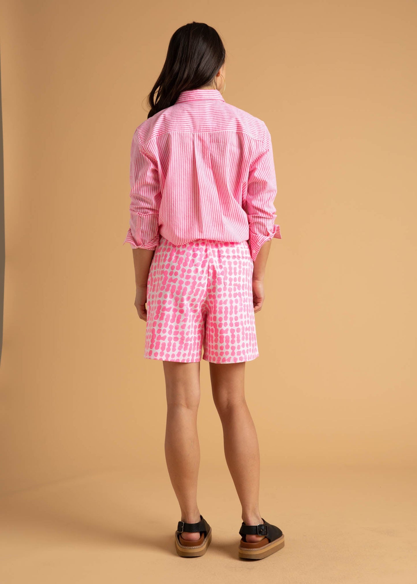 Good Boyfriend Shirt - Menswear Stripe Neon Pink