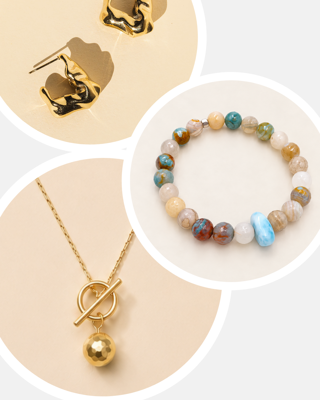 Ardin Agate Set - Gold