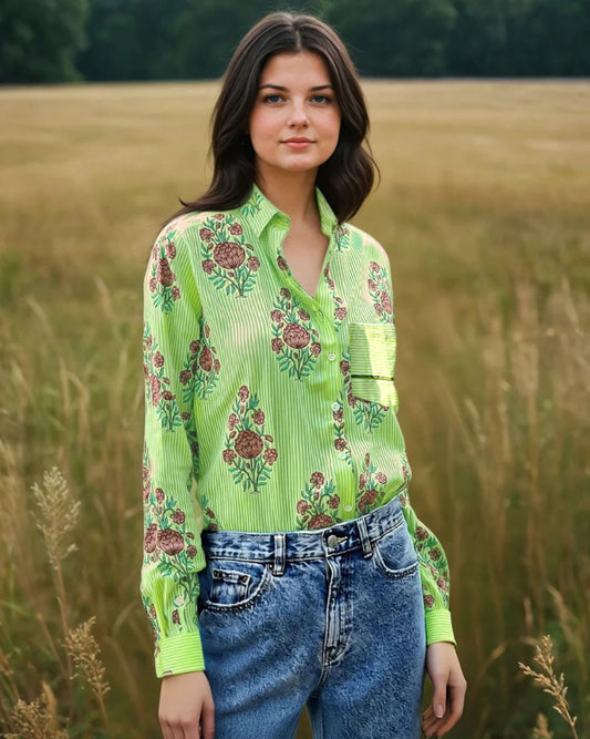 Good Boyfriend Shirt - Avalon Floral Citron