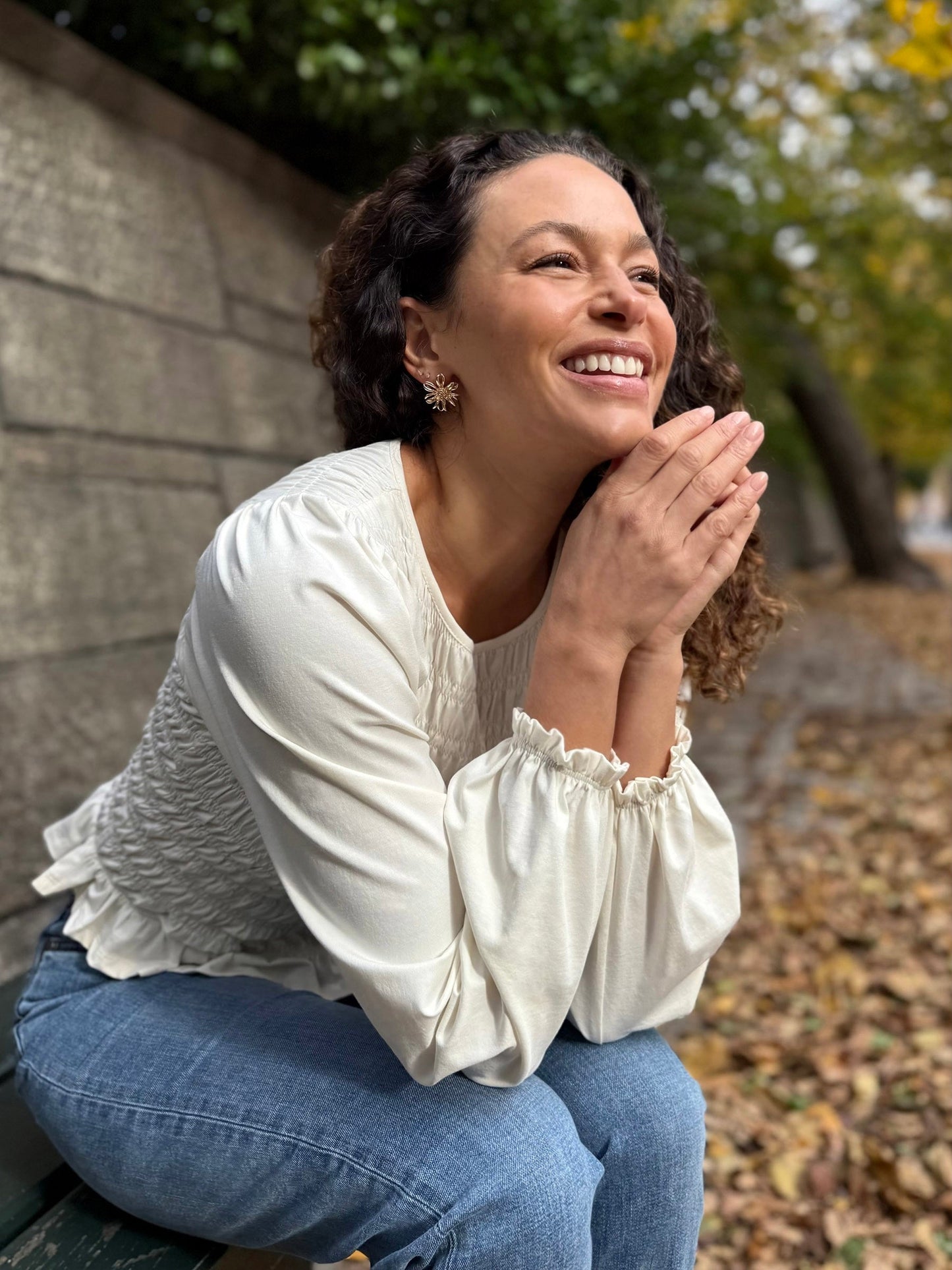 CAECILIA top in Light Ivory