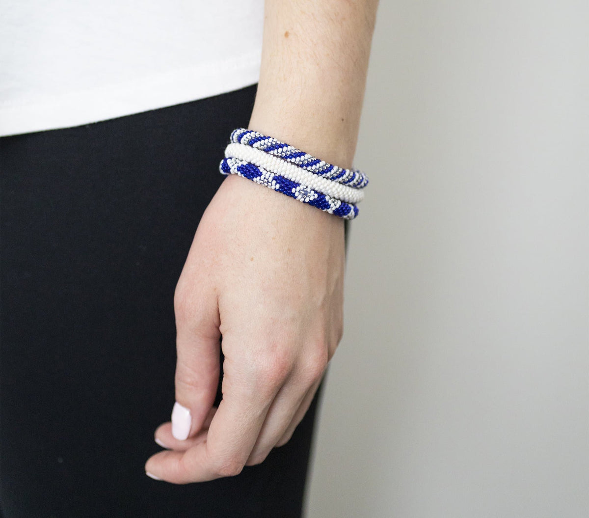 Game Day Roll-On® Bracelets - Blue & White