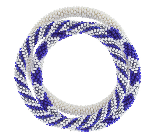 Game Day Roll-On® Bracelets - Blue & White