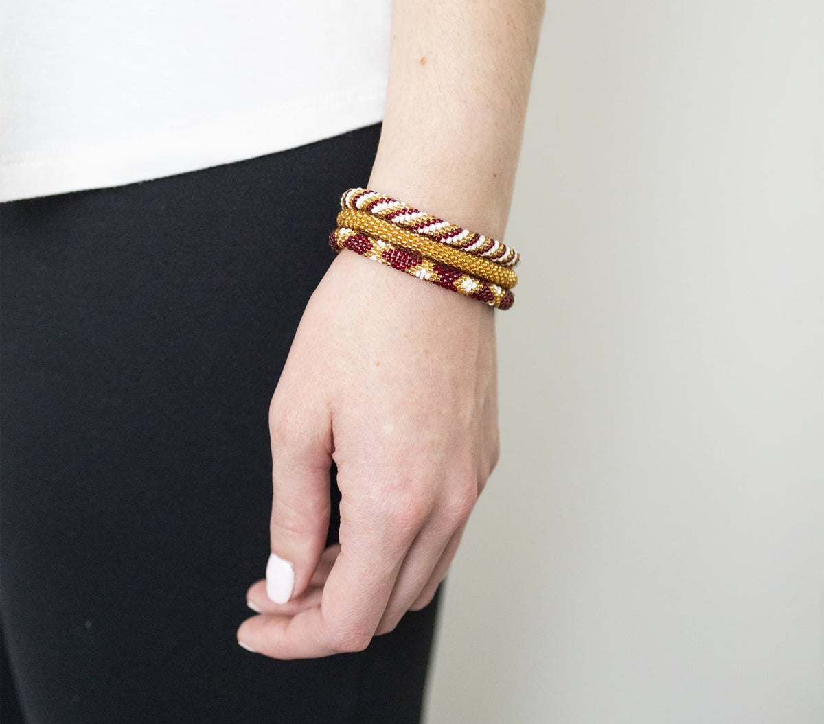 Game Day Roll-On® Bracelets - Burgundy & Gold