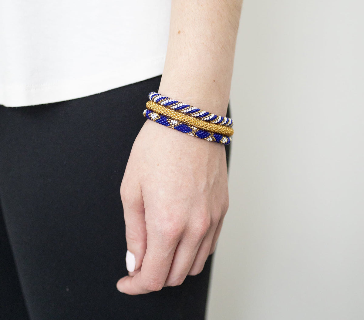 Game Day Roll-On® Bracelets - Gold & Navy