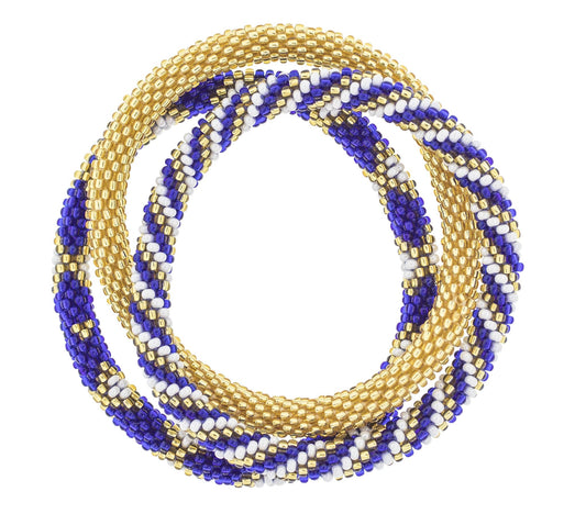 Game Day Roll-On® Bracelets - Gold & Navy