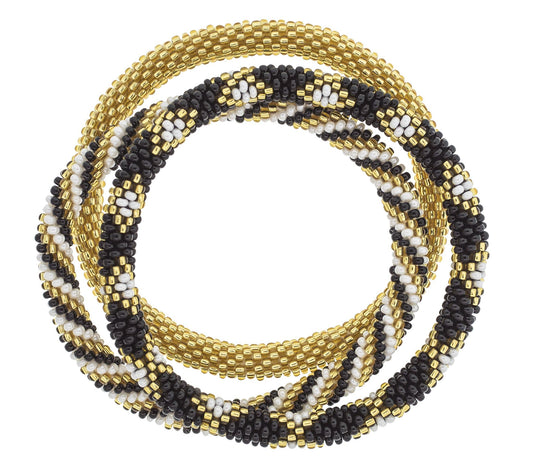 Game Day Roll-On® Bracelets - Gold, White, & Black