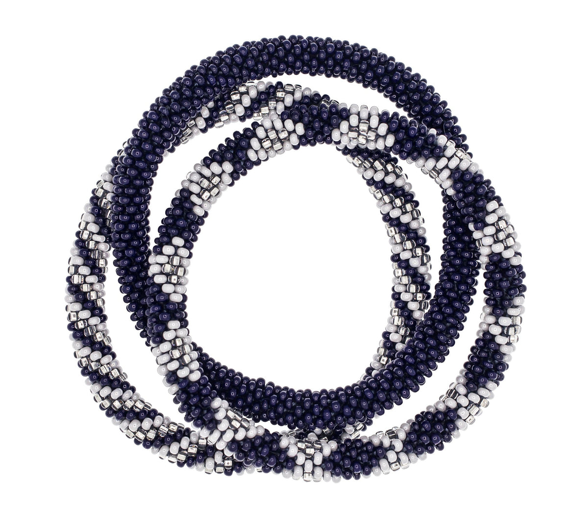 Game Day Roll-On® Bracelets - Navy & Silver