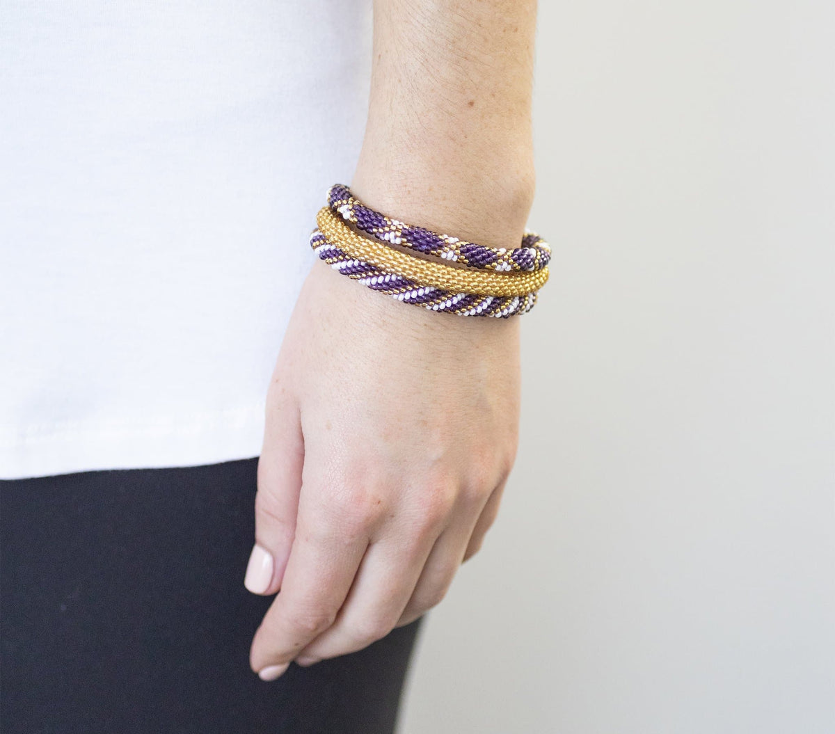Game Day Roll-On® Bracelets - Purple & Gold