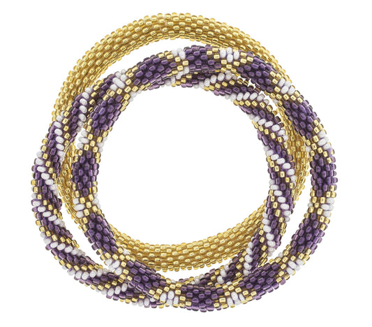 Game Day Roll-On® Bracelets - Purple & Gold