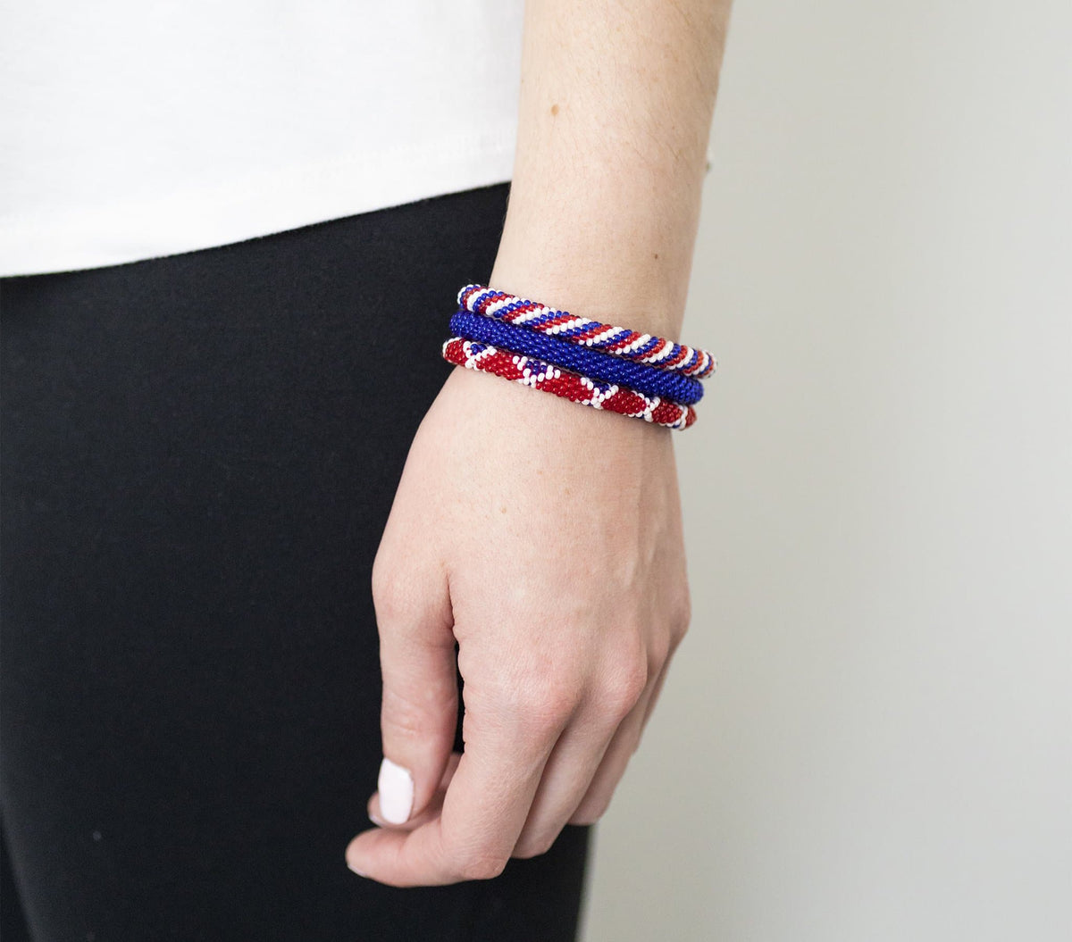 Game Day Roll-On® Bracelets - Red, White, & Blue