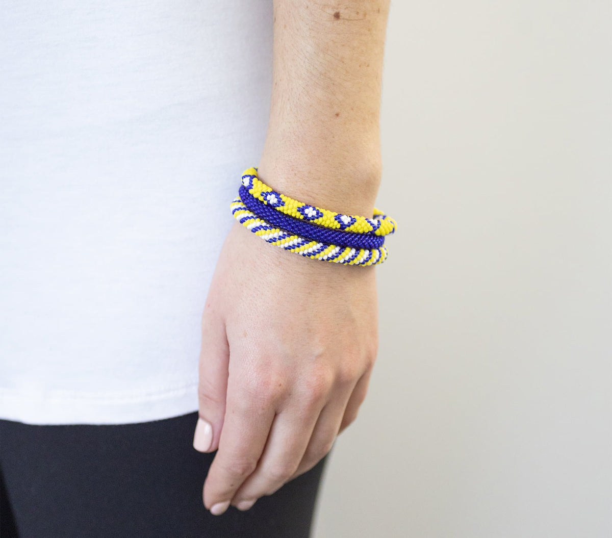 Game Day Roll-On® Bracelets - Yellow & Navy