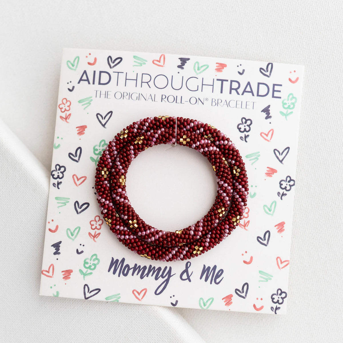 Mommy & Me Roll-On® Bracelets - Garnet