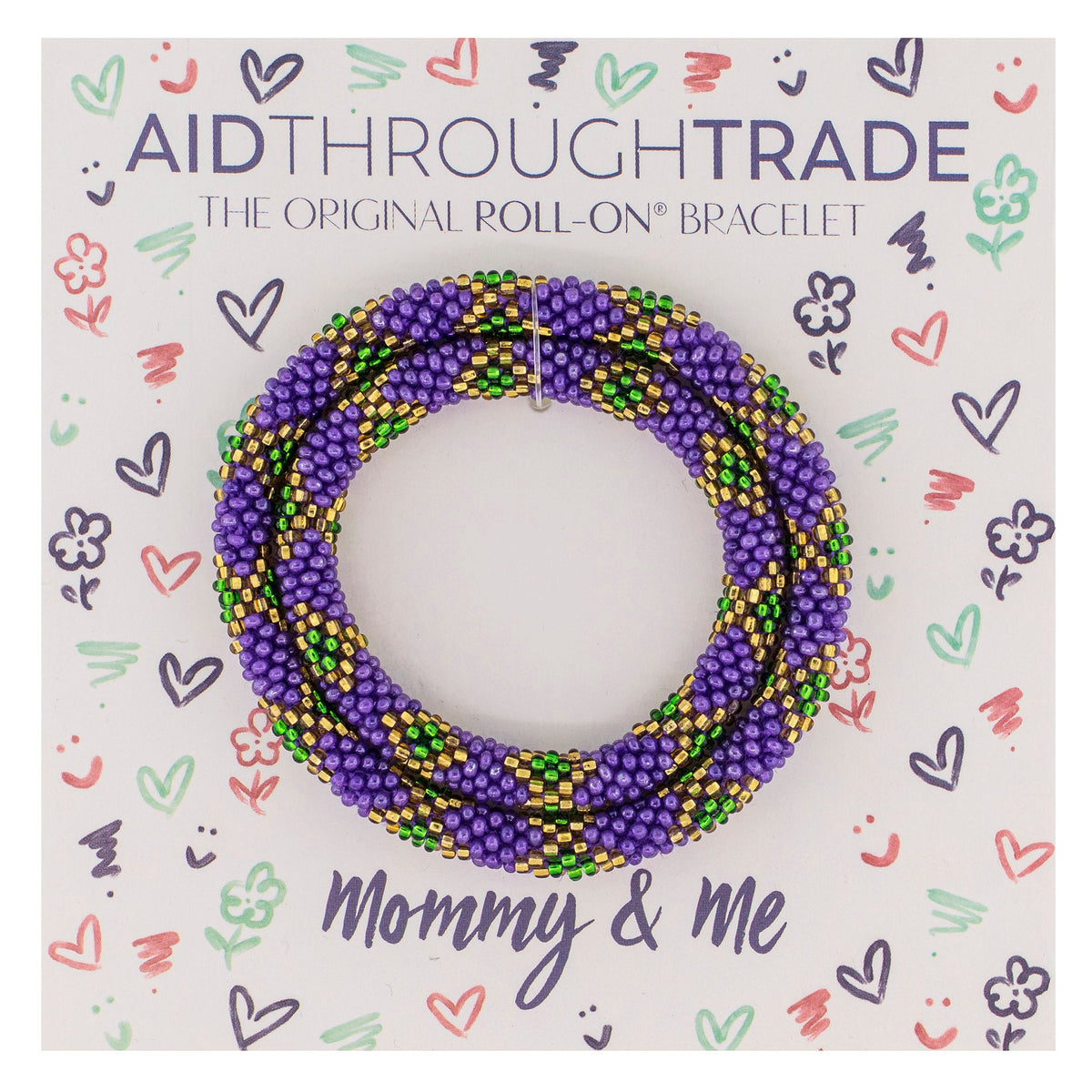 Mommy & Me Roll-On® Bracelets - Mardi Gras
