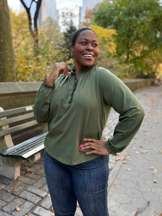 SEZANE top in Meadow Green