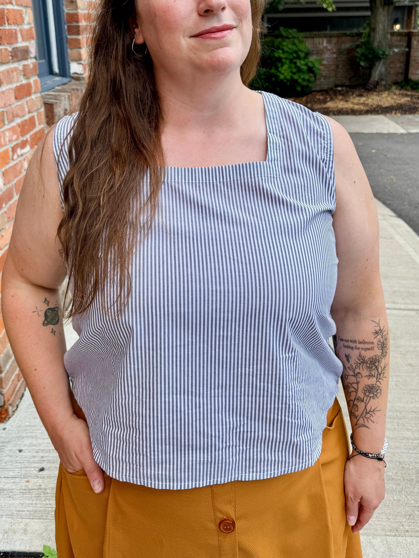 Sleeveless Square Neck Top