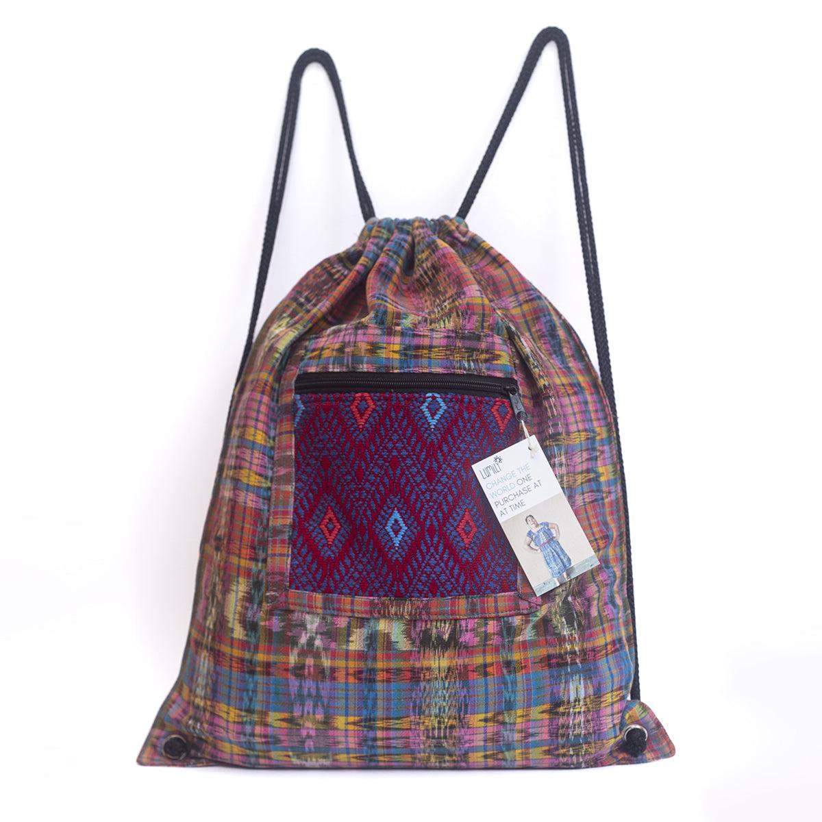 Salsa Upcycled Corte Backpack - Unique Guatemalan Handicraft