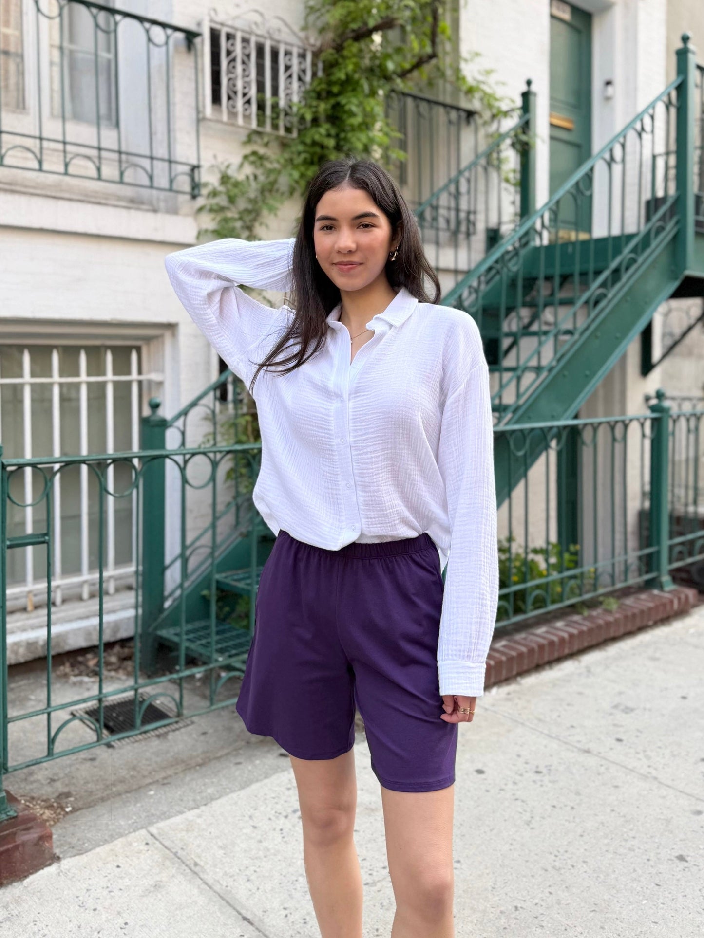 ANDRI jersey shorts in Midnight Dahlia