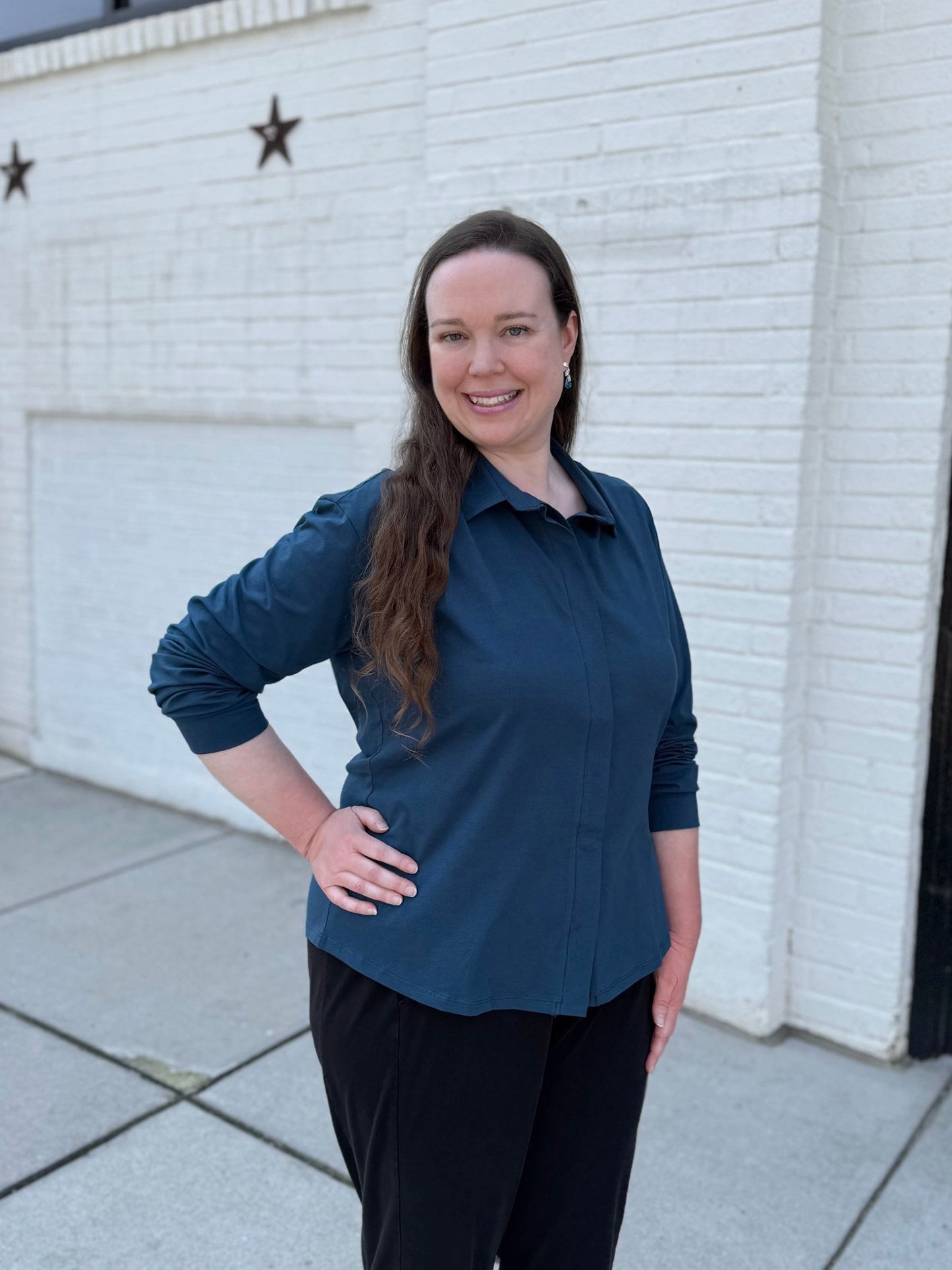 DEVON blouse in Atlantic Blue