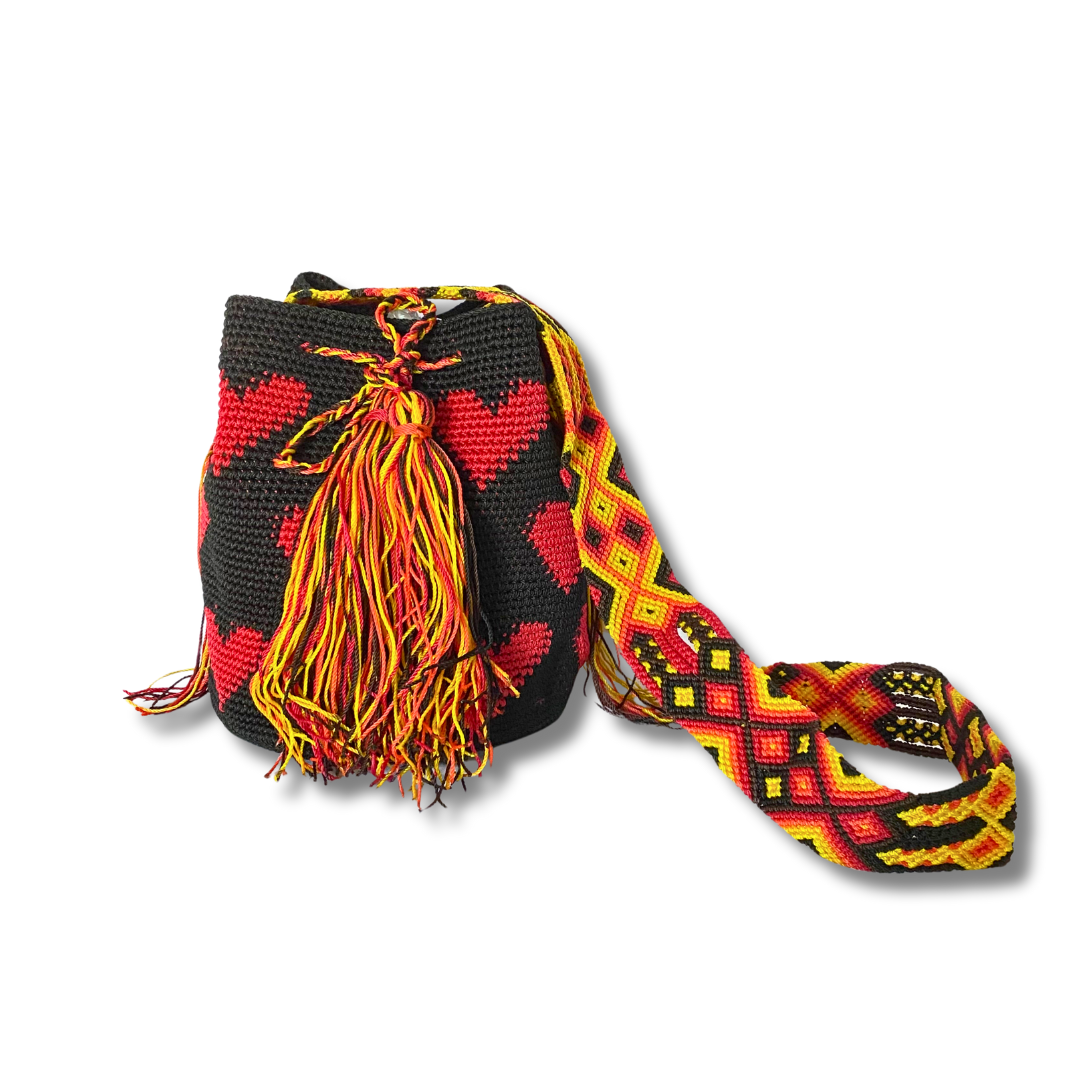 Catalina Hearts Crochet Cross-Body Bag One of a Kind - Mexico