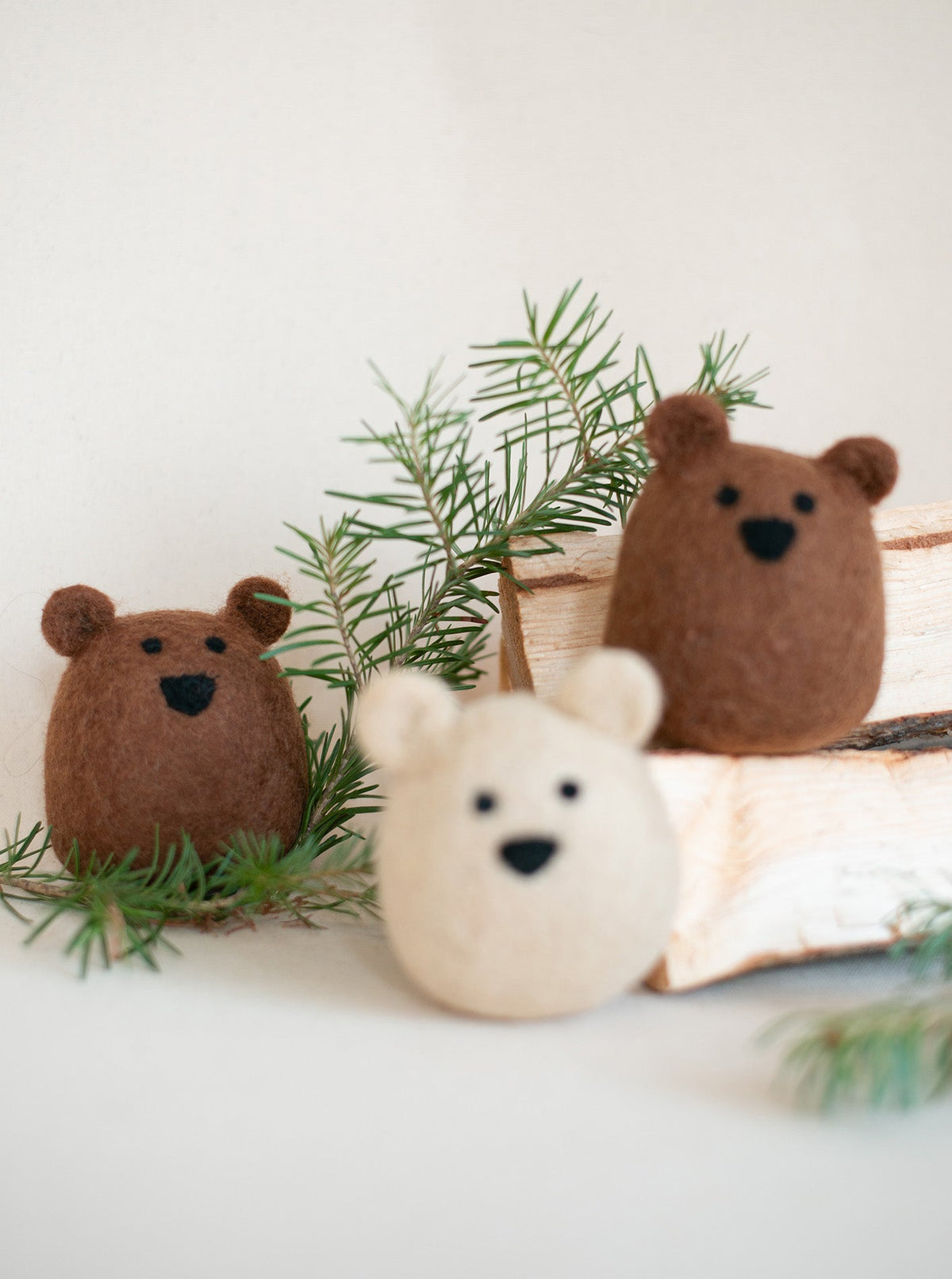 BROWN BEAR WOOL DOG TOY