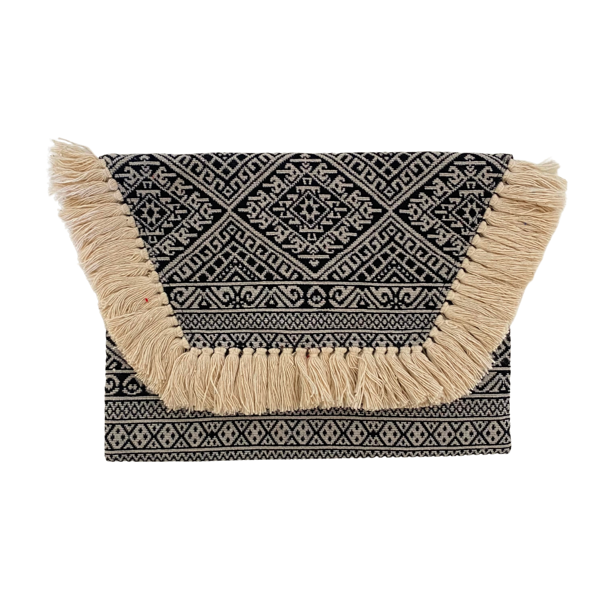 Embroidered Multi Tassel Envelope Clutch Bag - Thailand