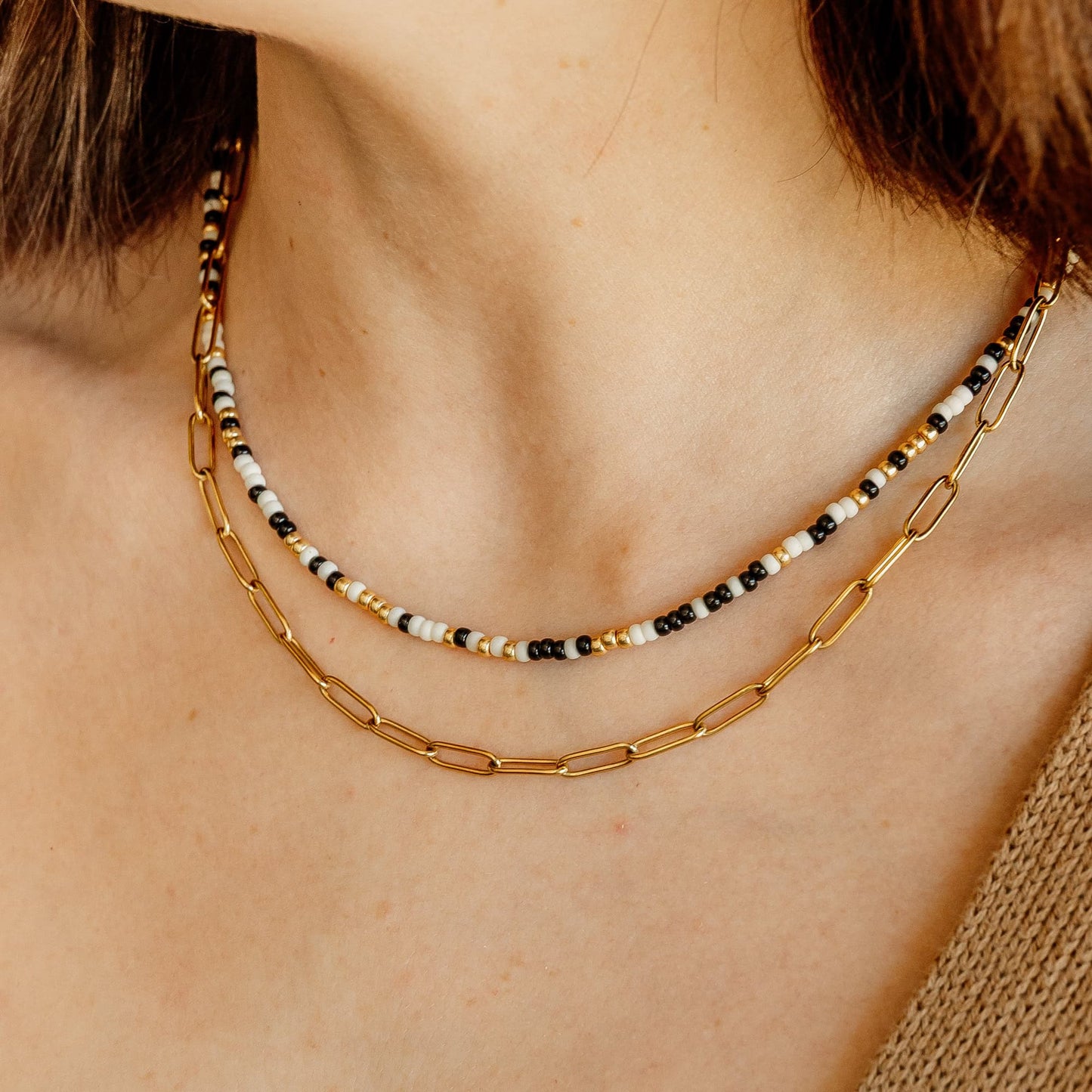 Black Neve Beaded Necklace