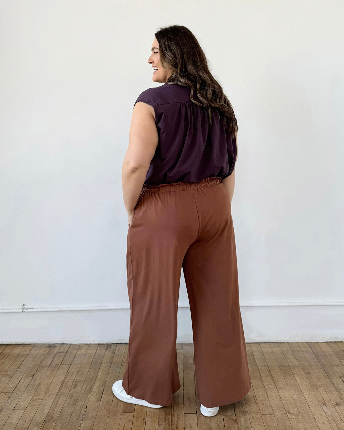 JOJO paperbag pants in Cacao Brown