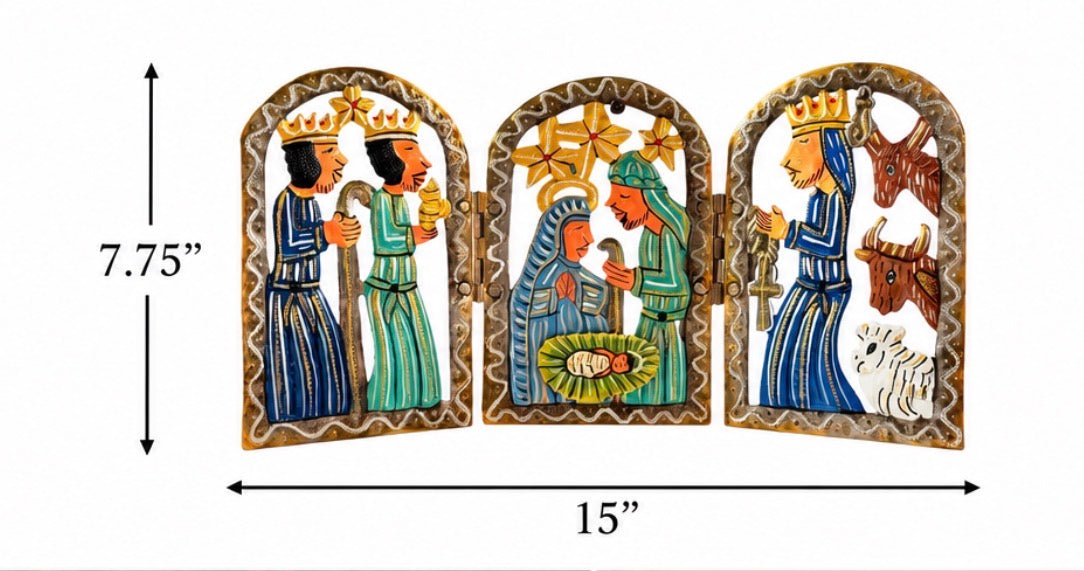 Jean Marie Painted Trifold Nativity