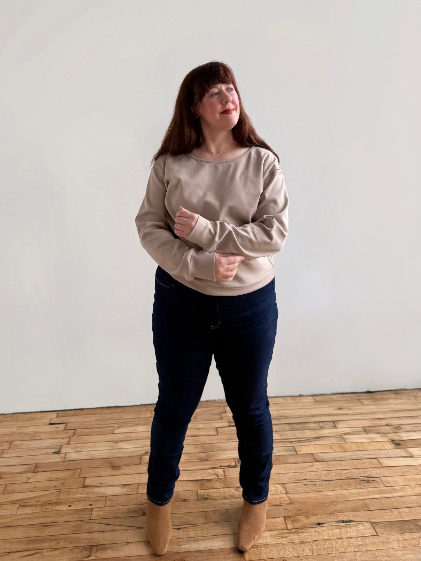 PERCY heavy knit top in Desert Sand