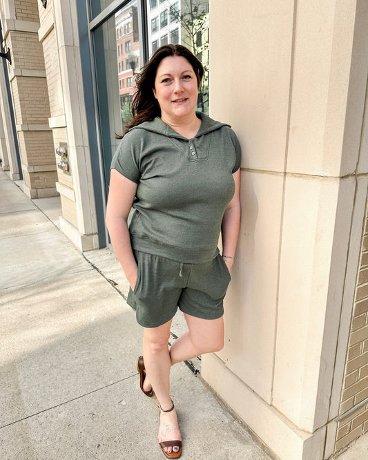 Knit Ribbed Retro Shorts