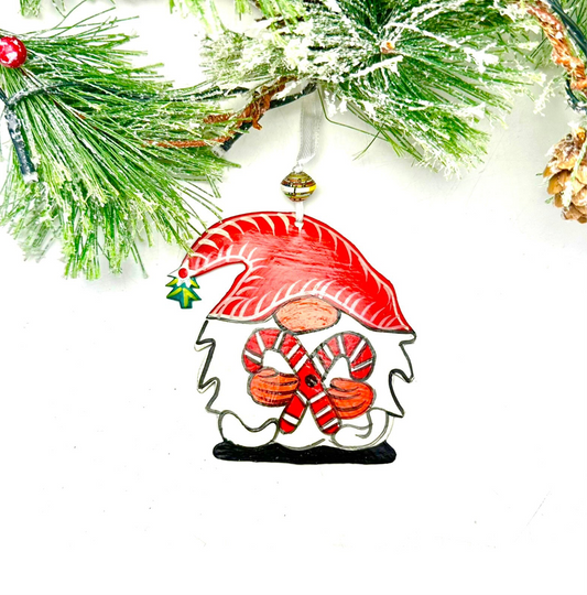 Gnome with Candy Cane Ornament