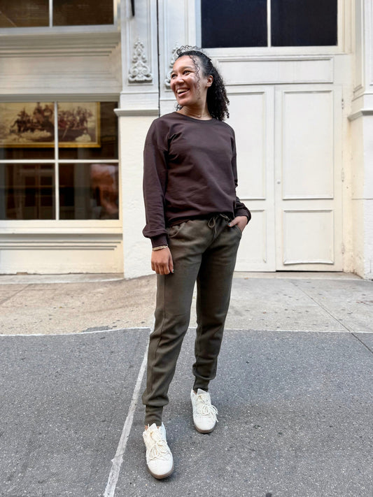 OWEN waffle knit joggers in Crocodile