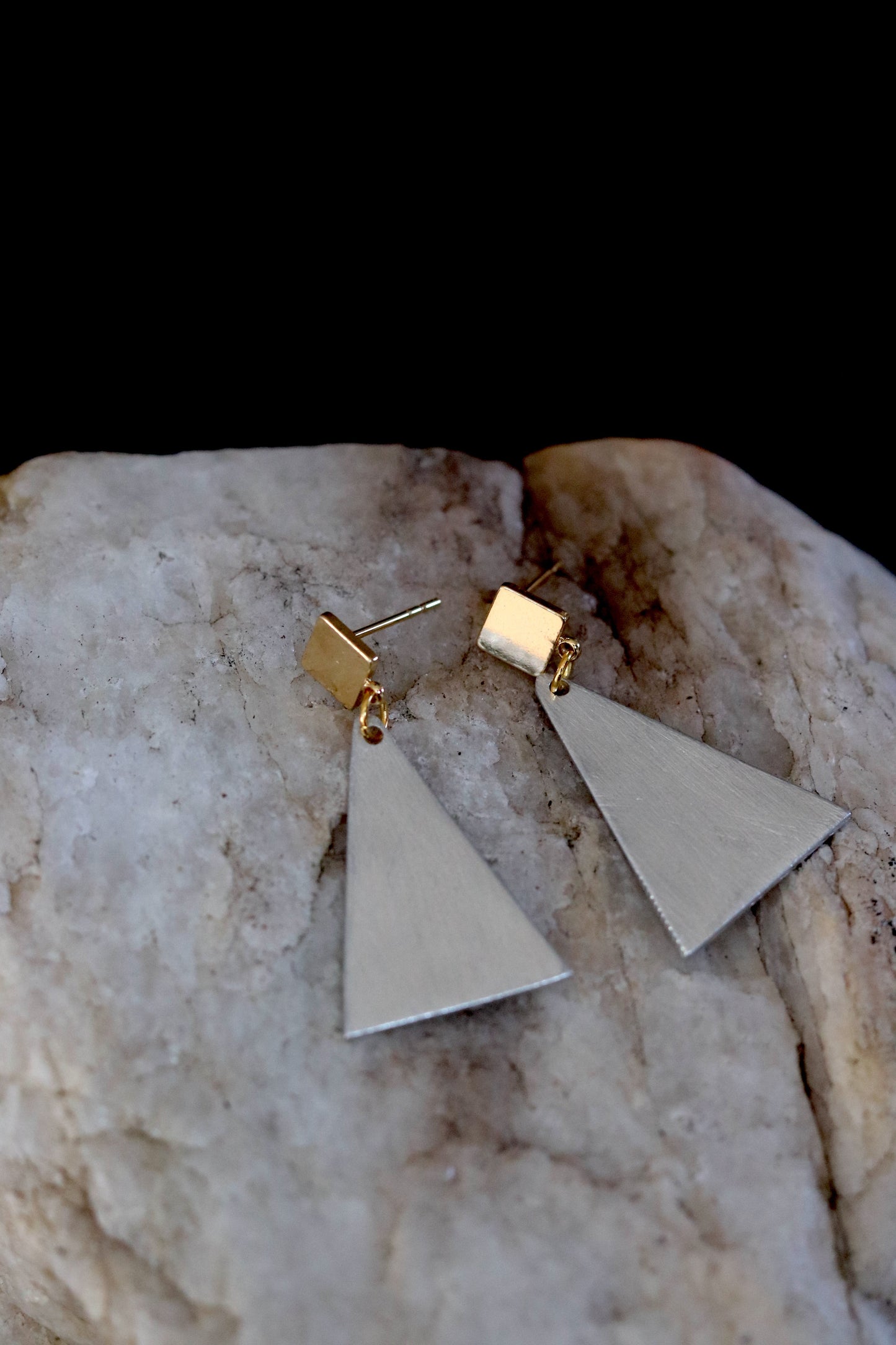 Two Tone Aluminum Dangle Earrings