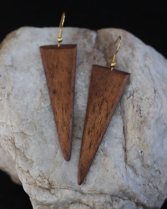 Mahogany Triangle Earrings