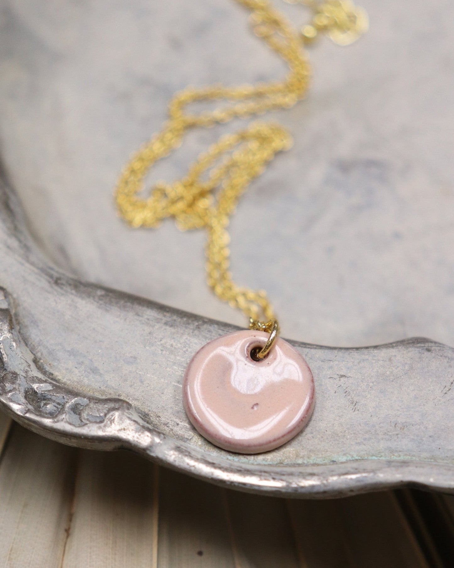 Hope Necklace - Blush (Ceramic and Gold)