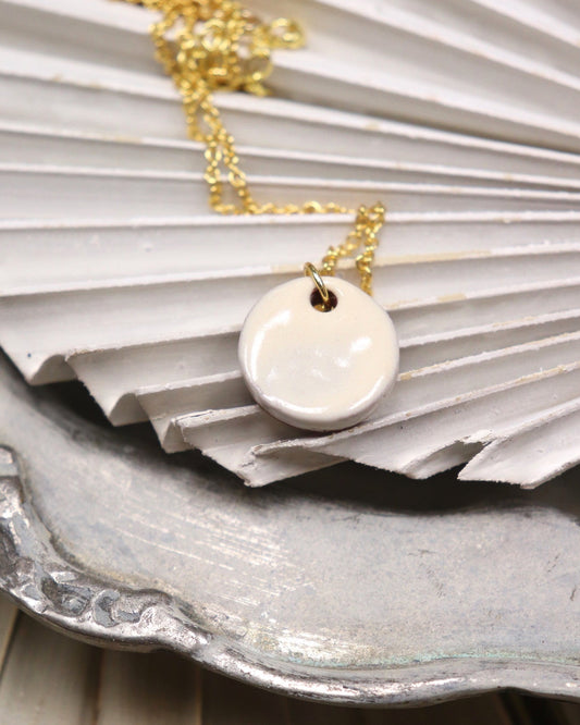 Hope Necklace - Ivory (Ceramic and Gold)