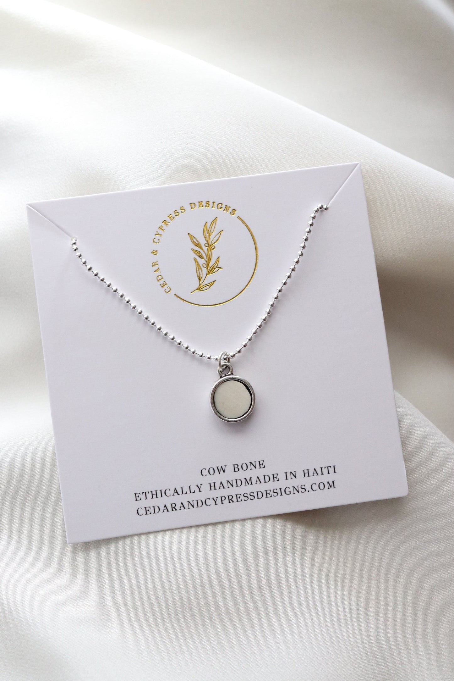 Angie Necklace - Silver Bone