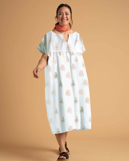 Meadow Dress - Totem Paisley in Baked Clay & Olive Oil