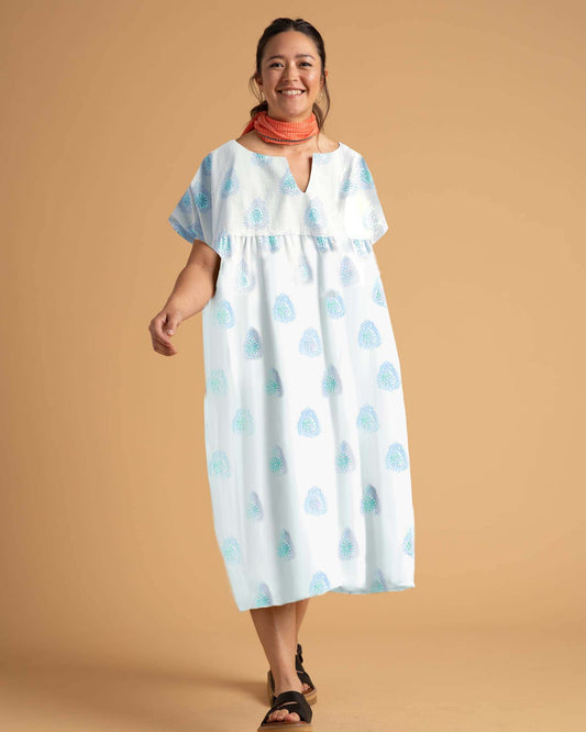 Meadow Dress - Totem Paisley in Cerulean & Seaglass