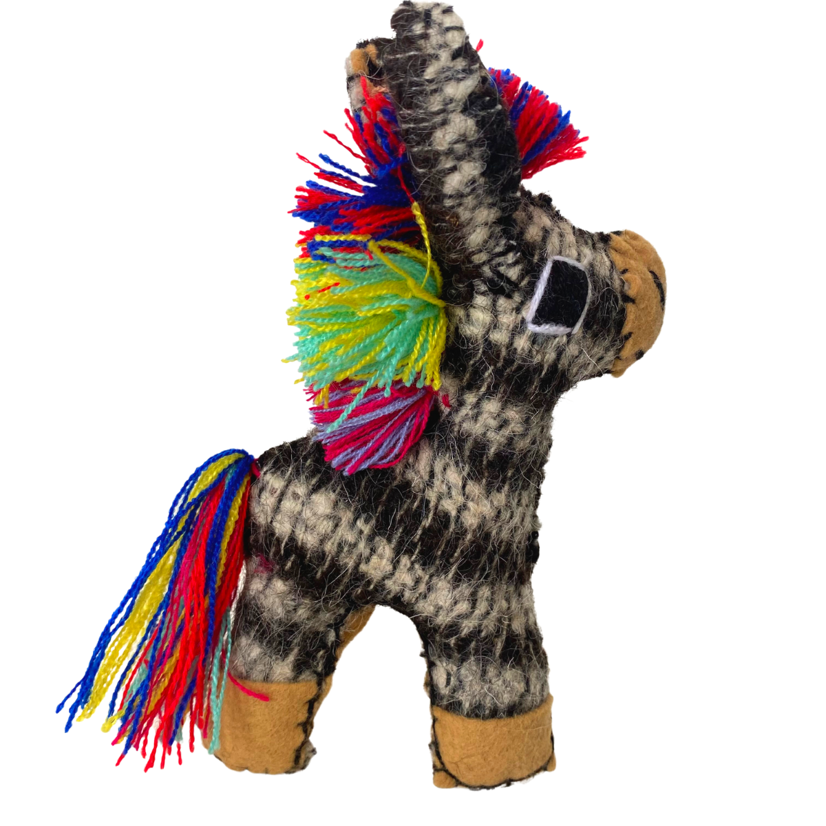 Tomi the Donkey: Repurposed Wool Boho Decor - Mexico