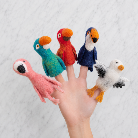 Felt Finger Puppets Set of 5 - Birds