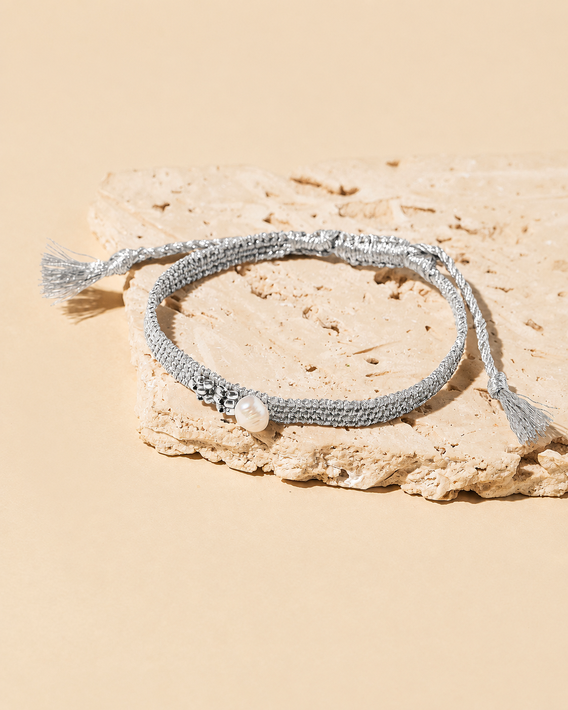 Gilded Pearl Bracelet - Silver