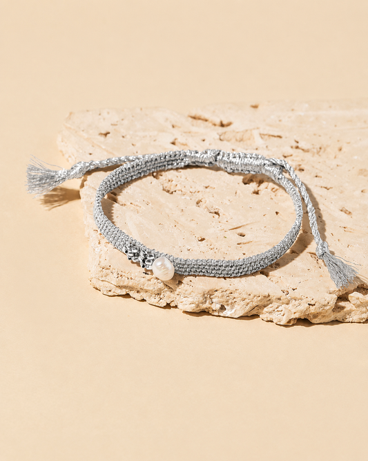 Gilded Pearl Bracelet - Silver