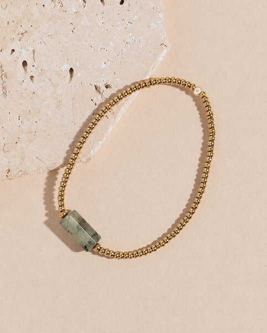 Prehnite Bracelet - Gold