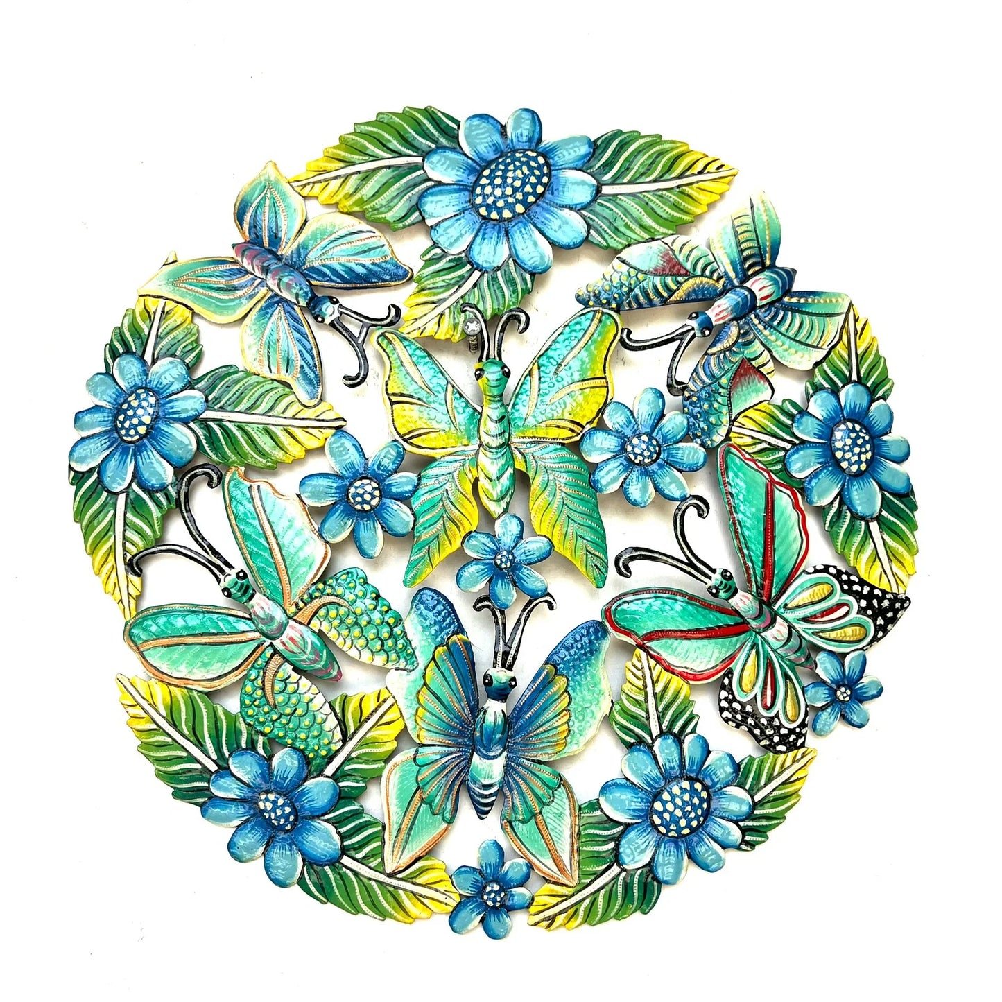 Colbert Green Butterflies & Blue Flowers