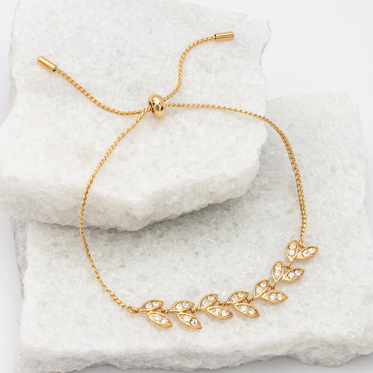 Crystal Vine Zircon and Gold Bracelet